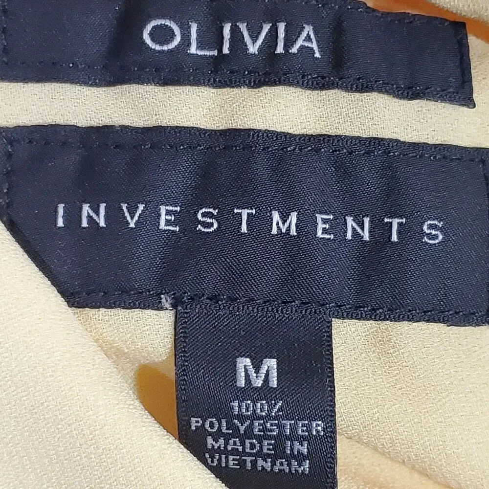 Olivia Button Down Shirt Womens Size M Yellow Cotton Blend